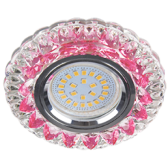 Свет. точ. ECOLA LD7009 MR16 Кристалл розовый/хром FP16CCEFB(622609)(*1)