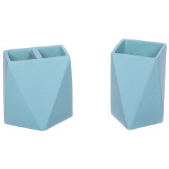 Набор для ванной 4 предмета голубой, полирезина Y324 (316400)