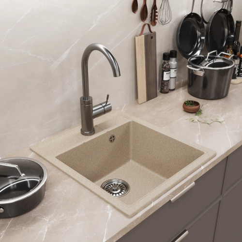 |Мойка комп. MIXLINE ML-GM28 450х500x190мм, бежевая (328), сифон