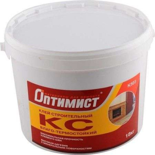Клей ОПТИМИСТ К 503 КС строительный влаго-термостойкий для в/р 18кг