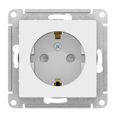 Розетка 2P+Е AtlasDesign белый со шторками SchE ATN000145