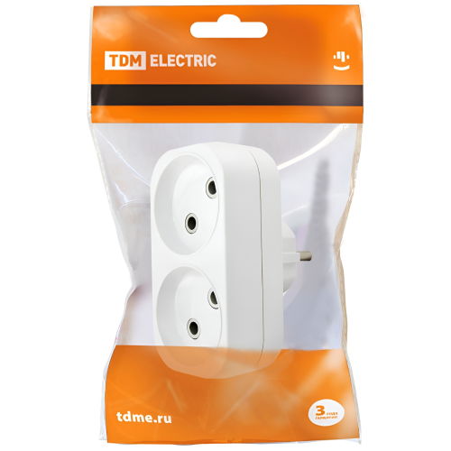 Разветвитель сетевой (двойной) 6А 250B TDM SQ1806-0025 (472962)