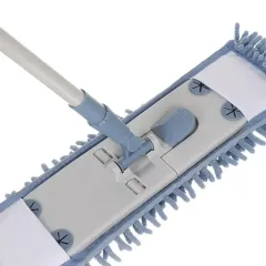 Швабра плоская 130х43х13 см серо-голубая Марья Искусница, телескопическая ручка HD1009A-17-4021-427 (350114)