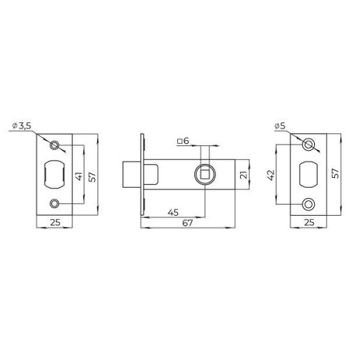 /Задвижка дверная Ajax DF-45 BL черный (44471)