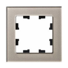 Рамка 1-пост AtlasDesign Nature стекло шампань. SchE ATN320501