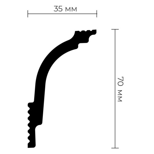 Плинтус потолочный ПРАЙМДЕКОР R-80 XPS 70/35  (75)
