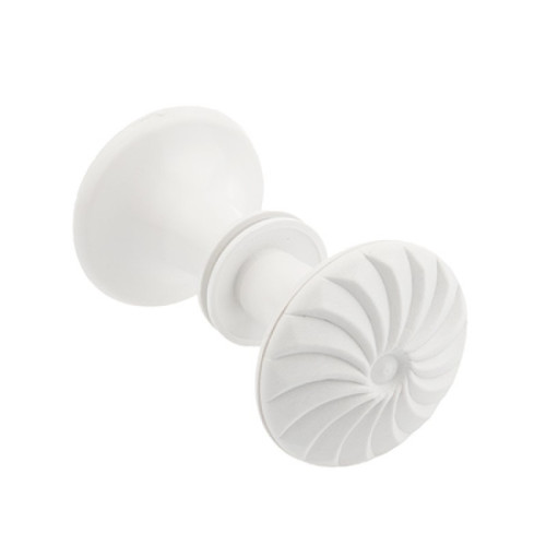 Ручка-кнопка АЛЛЮР РК-1 с узором пласт бол., белая (00489)