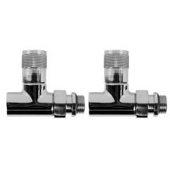 Набор дизайн-вентилей ROYAL THERMO Piano, прямой (хром) ф 1/2