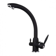 Смеситель для кухни FRAP F4399-7 чёрный, с каналом для фильтрованной воды