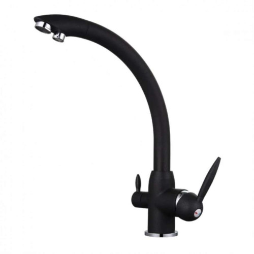 Смеситель для кухни FRAP F4399-7 чёрный, с каналом для фильтрованной воды