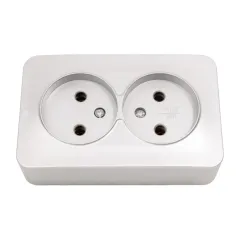 Розетка О/У 2-ая 2P STEKKER серебро MST10-12-03 49327