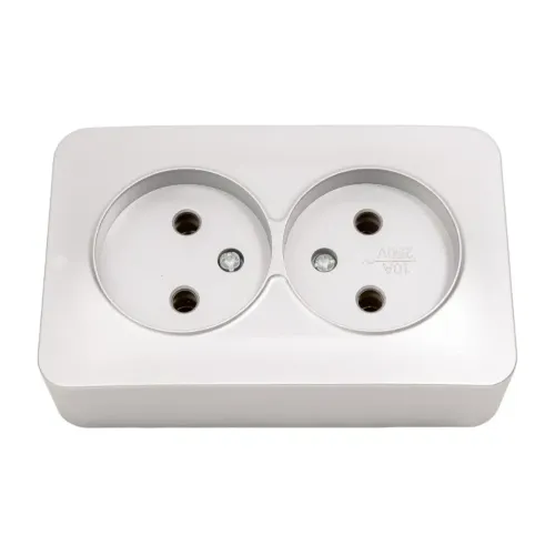 Розетка О/У 2-ая 2P STEKKER серебро MST10-12-03 49327