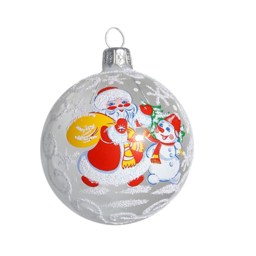Шар новогодний Ветерок 6см стекло белый (1485893)