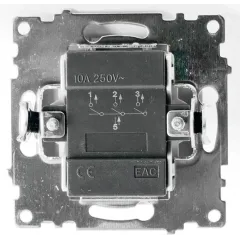 Выключатель 3-кл Катрин серебро GLS10-7108-03