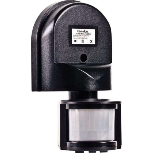 ИК-Датчик движ. 1200Вт (обзор=180гр./дальн.=12м) IP44 настен. черн. Camelion LX 16С black (67590)