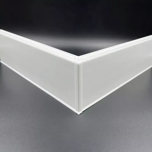 Плинтус прямоугольный 80мм 2,2м ИдеалДюра (ИД-ПП80 001Бел)