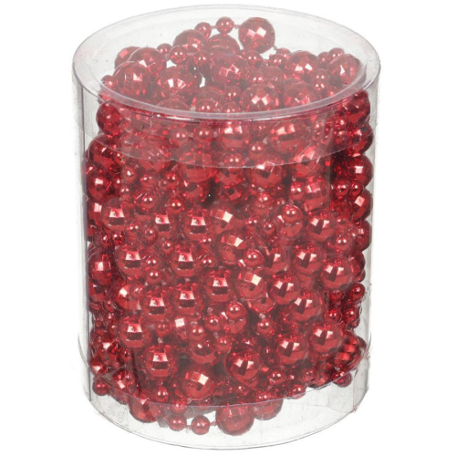 Бусы новогодние 500см SY16-89 круглые, красные