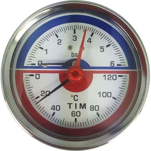 Термоманометр аксиальный TIM 6 bar Y-80T-6