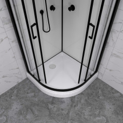 Душевая кабина ТРИТОН 90х90см низ. поддон, ПРАЙМ БЛЭК, белое заднее стекло, М3 (3 кор)