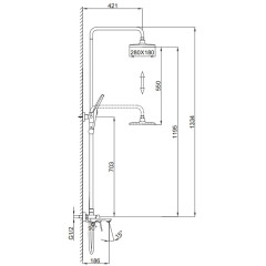 Душевая стойка FRAP F2486-9 оружейная сталь