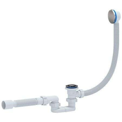 Сифон для ванны клик-клак АНИПЛАСТ ЕС055 1 1/2''х40 с гибкой трубой 40х50 плоский выпуск