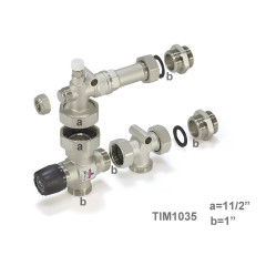 Смесительный узел для теплого пола TIM с термостатическим клапаном 130/180мм JH-1035