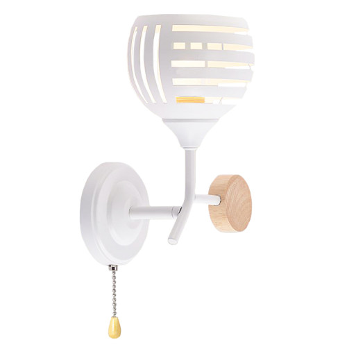 Светильник настенный Люмис XA1501B/1W WH+WOOD 1x60W E27 h250 белый/дерево