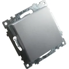 Переключатель 1-кл Катрин перекрестный серебро GLS10-7110-03