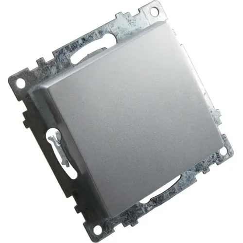 Переключатель 1-кл Катрин перекрестный серебро GLS10-7110-03