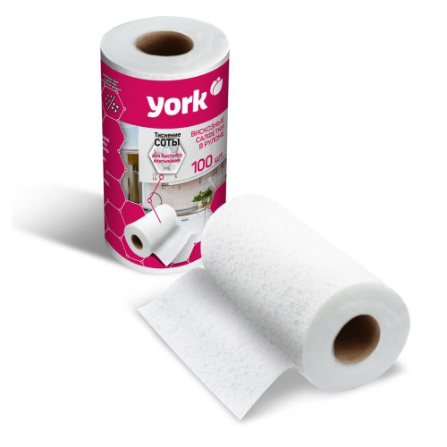 Салфетки YORK универсальные рулон 100шт 22,5*25см (216129)