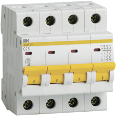 Выключатель автоматический 4-пол. 25A C 4,5кА ВА47-29 IEK MVA20-4-025-C (51076)