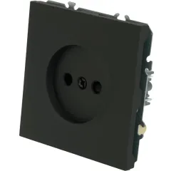 Розетка 2P ЭМИЛИ шторки черный RST16-5109-05