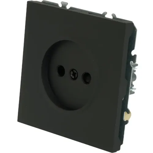 Розетка 2P ЭМИЛИ шторки черный RST16-5109-05