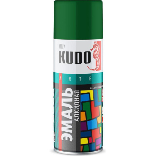 Эмаль аэрозольная KUDO унив ЗЕЛЁНАЯ 520мл RAL 6029 KU-10081