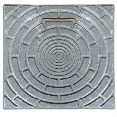 Люк ПП квадратный ОВК с ручкой 1,5т 330х330x95 мм чёрный