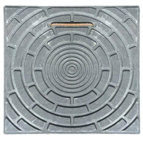 Люк ПП квадратный ОВК с ручкой 1,5т 330х330x95 мм чёрный