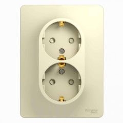 Розетка 2-ая 2P+E GLOSSA бежевый шторки GSL000226 (458655)