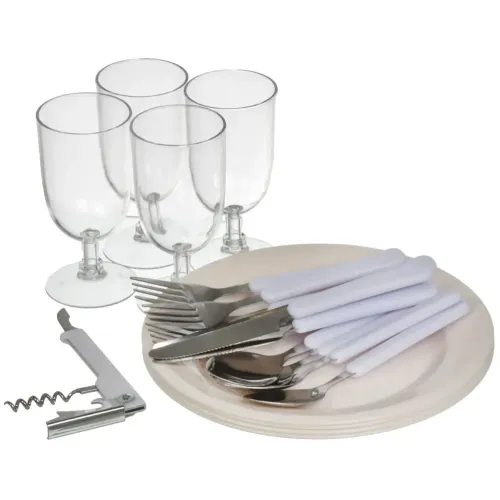 Термосумка Green Days 39х21,5х30см с набором для пикника на 4 персоны (487768)