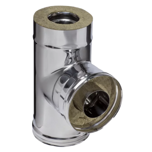 Дымоход сэндвич тройник 0,5мм 90гр Ф150*210 нержавеющая сталь (Феррум)