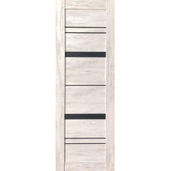 Дверное полотно VDL-08 ДО 80 Санторини белый , покрытие ПВХ (VD) (сатин графит)