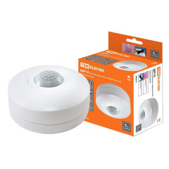 ИК-Датчик движ. 1200Вт (три сенсора/обзор=360гр./дальн.=6м) IP33 потолочн. бел. SQ0324-0018 ДДП-03 TDM