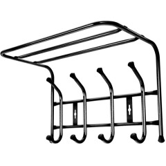 Вешалка настенная NIKA 245х265х405мм с полкой 4 крючка ВП4 черная (495840)