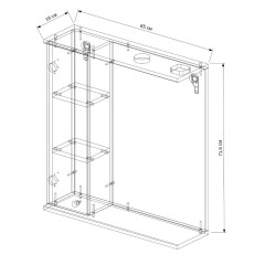Шкаф с зеркалом EVA GOLD 65 
