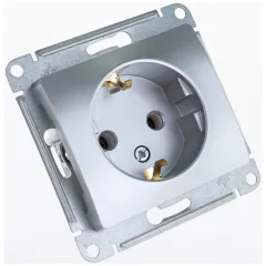 Розетка 2P+E GLOSSA алюм. GSL000343  (1063747)
