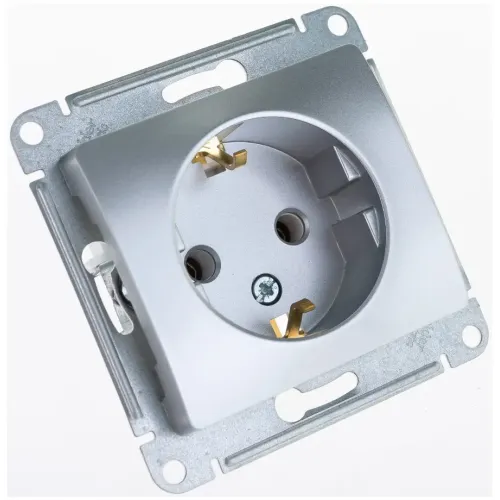 Розетка 2P+E GLOSSA алюм. GSL000343  (1063747)
