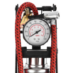 Насос авто ножной TORSO с манометром, 1 цилиндр, усиленный (860533)