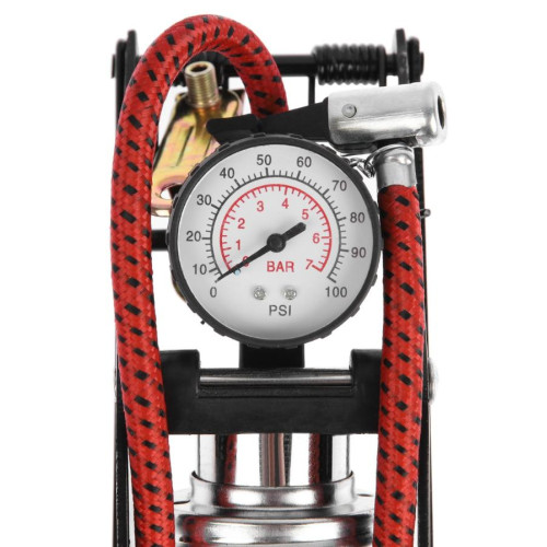 Насос авто ножной TORSO с манометром, 1 цилиндр, усиленный (860533)