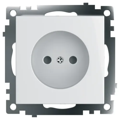 Розетка 2P Катрин белый с защитной шторкой GLS10-7109-01