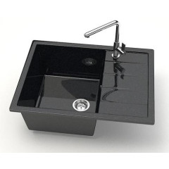 Мойка комп. глянц. MARRBAXX прямоугольная Катрин Z151/Q4 645х505х218мм, чёрная, сифон