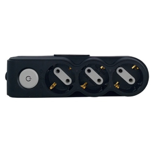 Колодка 3-пост 2P+E OVIVO выкл черный 700-080000-123